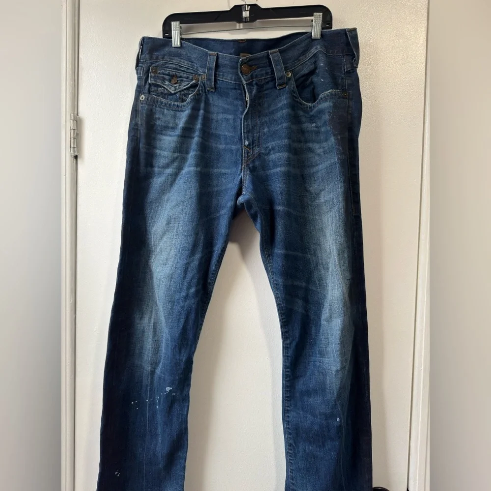 True Religion Geno Relaxed Slim Relax Etroit Dark Blue Straight Jeans